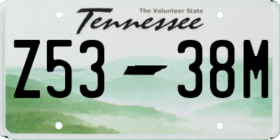 TN license plate Z5338M