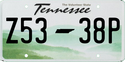 TN license plate Z5338P