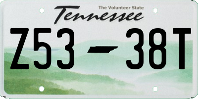 TN license plate Z5338T