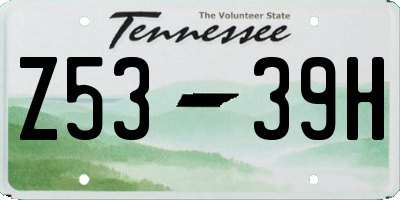 TN license plate Z5339H