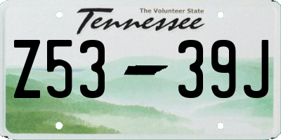 TN license plate Z5339J