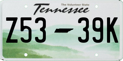 TN license plate Z5339K