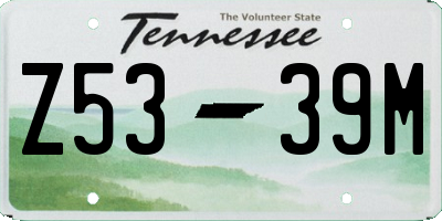 TN license plate Z5339M