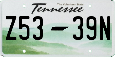 TN license plate Z5339N