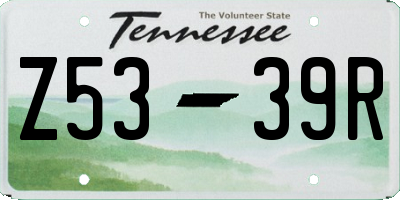 TN license plate Z5339R