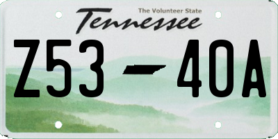 TN license plate Z5340A