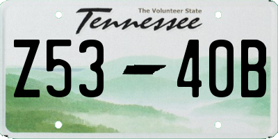 TN license plate Z5340B