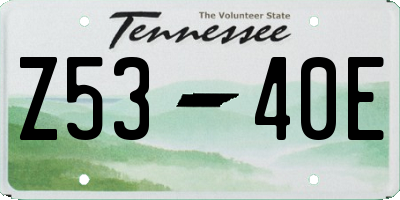 TN license plate Z5340E