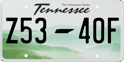 TN license plate Z5340F