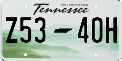 TN license plate Z5340H