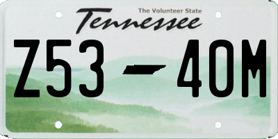 TN license plate Z5340M