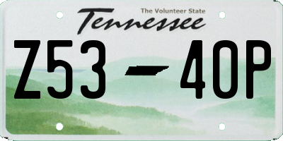 TN license plate Z5340P