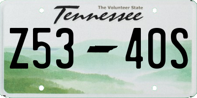 TN license plate Z5340S