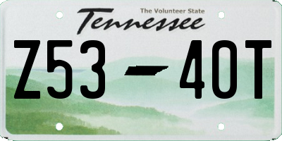 TN license plate Z5340T