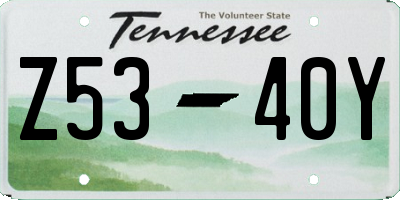 TN license plate Z5340Y