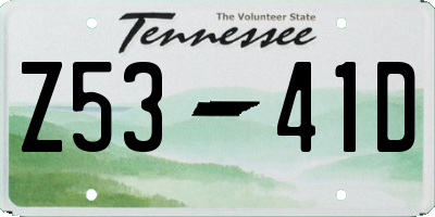 TN license plate Z5341D