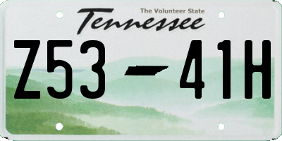 TN license plate Z5341H