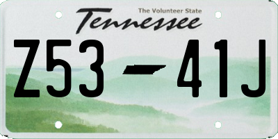 TN license plate Z5341J