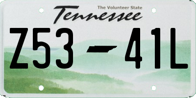 TN license plate Z5341L