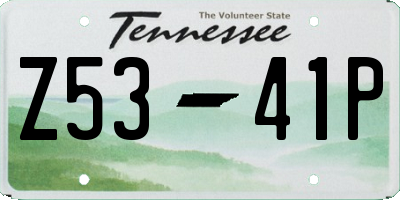 TN license plate Z5341P