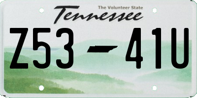 TN license plate Z5341U