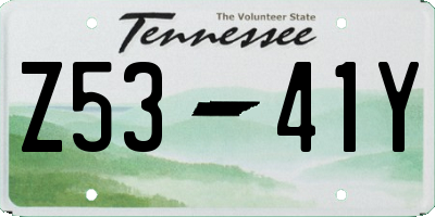 TN license plate Z5341Y