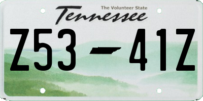 TN license plate Z5341Z