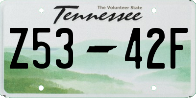 TN license plate Z5342F