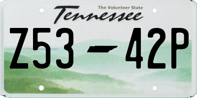 TN license plate Z5342P