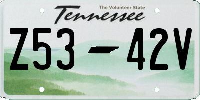 TN license plate Z5342V