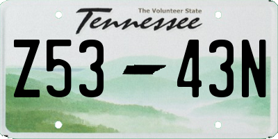 TN license plate Z5343N