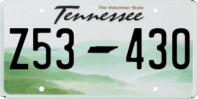 TN license plate Z5343O