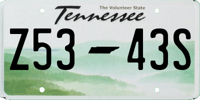 TN license plate Z5343S