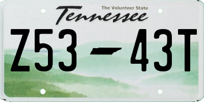 TN license plate Z5343T