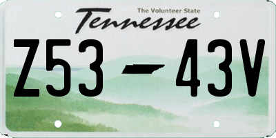 TN license plate Z5343V