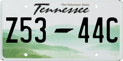 TN license plate Z5344C