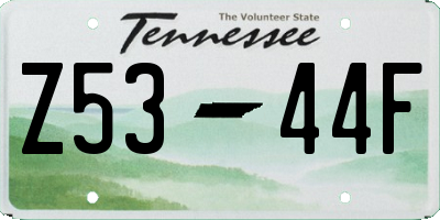 TN license plate Z5344F