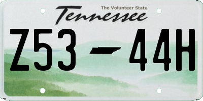 TN license plate Z5344H