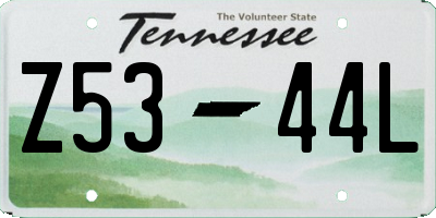 TN license plate Z5344L