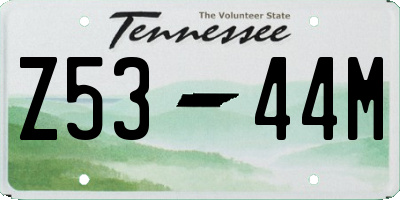 TN license plate Z5344M