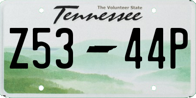 TN license plate Z5344P