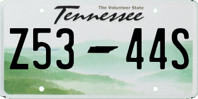 TN license plate Z5344S