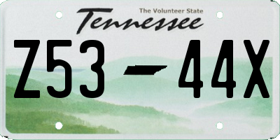 TN license plate Z5344X