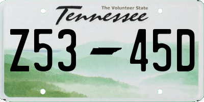 TN license plate Z5345D