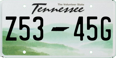TN license plate Z5345G