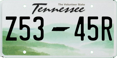 TN license plate Z5345R