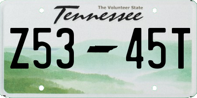 TN license plate Z5345T