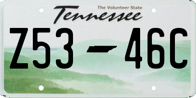 TN license plate Z5346C