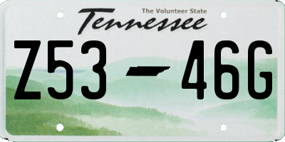 TN license plate Z5346G