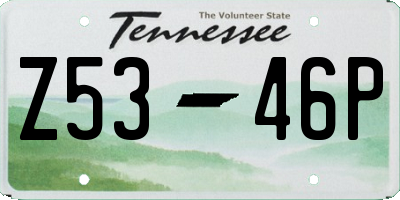 TN license plate Z5346P